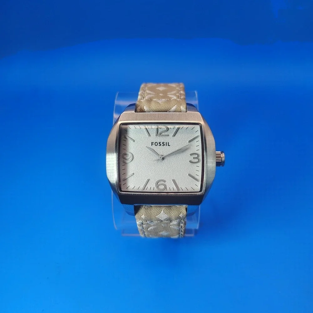 Vintage 2003 Fossil TV 32mm Women's Quartz Watch Monogram Strap Fully‎ Restored
